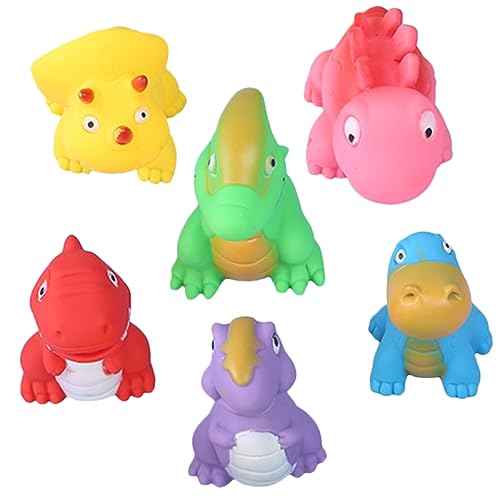 BESTonZON 6 Stück Teiliges Dinosaurier Badespielzeug mit Quietscher Langlebige und Tragbare Badewannenspielzeuge aus Weichem Material Kompakt und Leicht für Kleinkinder zum Greifen und BESTonZON 6 Stück Teiliges Dinosaurier Badespielzeug mit Quietscher Langlebige und Tragbare Badewannenspielzeuge aus Weichem Material Kompakt und Leicht für Kleinkinder zum Greifen und von BESTonZON