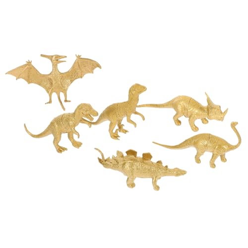 BESTonZON 6 Stück Teiliges Dinosaurier Figuren aus Kunststoff Detailgetreue Miniatur Dinosaurier Modelle Dekorative Spielzeugfiguren für Kinderzimmer und Dino Mottoparty Robust und Farblich von BESTonZON
