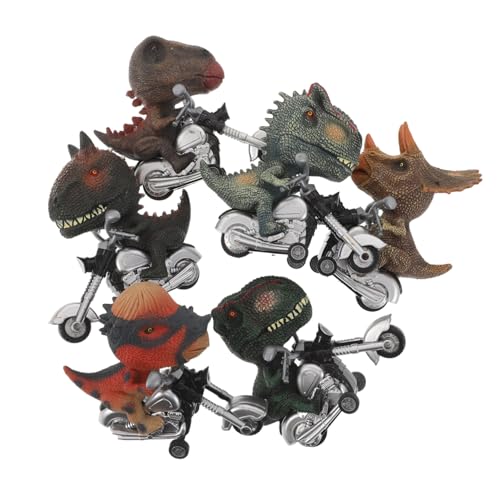 BESTonZON 6 Stück Teiliges Dinosaurier Spielzeugset mit Zugmechanismus Dinosaurier Motorräder Reibungsbetriebene Autos für Robustes Lernspielzeug für Drinnen und Draußen BESTonZON 6 Stück Teiliges Dinosaurier Spielzeugset mit Zugmechanismus Dinosaurier Motorräder Reibungsbetriebene Autos für Robustes Lernspielzeug für Drinnen und Draußen von BESTonZON