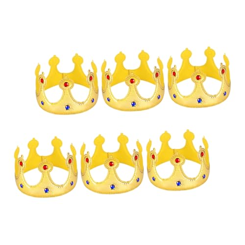 BESTonZON 6 Stück Teiliges Geburtstagskrone Goldene Kleine Königskrone für Jungen Mädchen Weiche Mittelalterliche Party Tiara Langlebige und Bequeme Kopfbedeckung für Festliche Anlässe von BESTonZON