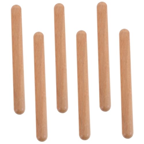 BESTonZON 6 Stück Teiliges Holz Rhythmussticks für Pädagogische Schlaginstrumente Sicher und Langlebig Fördert Frühe Musikalische Entwicklung und Rhythmusgefühl bei Kleinkindern von BESTonZON