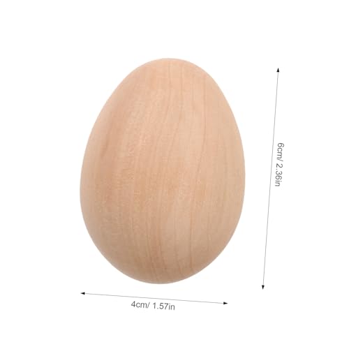 BESTonZON 6 Stück Teiliges Holzei Naturbelassen Stabile Simulationseier aus Holz für Osterdeko DIY Bastel Eier mit Glatter Oberfläche Sichere Kunst Eier für Kreative Handarbeiten und von BESTonZON