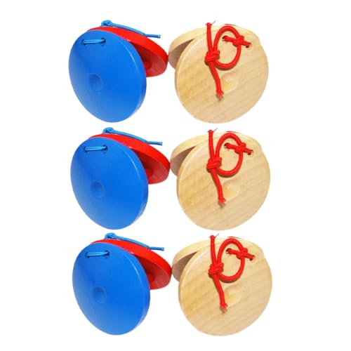 BESTonZON 6 Stück Teiliges Kastagnetten Holz für Kindgerechte Sicher Verarbeitet Sensorisches Musikspielzeug für Frühe Musikalische Bildung für Kleinkinder und Junge Mädchen von BESTonZON