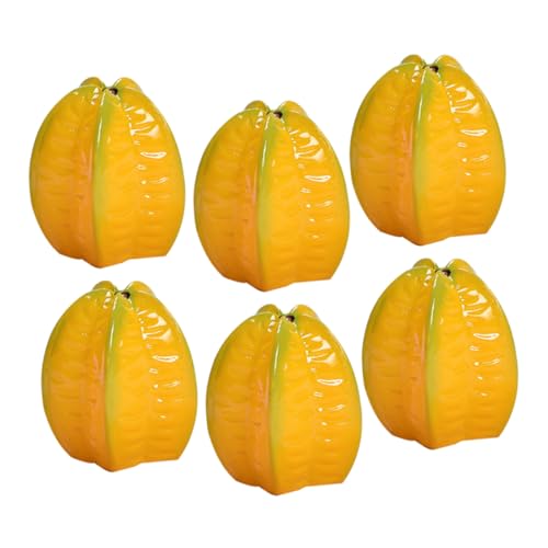 BESTonZON 6 Stück Teiliges Mini Carambola Modellset aus Langlebigem Harz Realistische Künstliche Früchte für Deko Fotorequisiten und Tischdekoration für Fotoshootings und Wohnambiente von BESTonZON