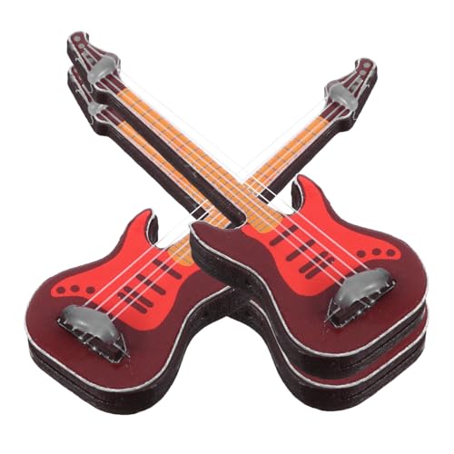 BESTonZON 6 Stück Teiliges Mini Gitarren Kunststoff Miniatur Gitarre mit Glatter Oberfläche Puppenhaus Simulation Musikinstrument für Kreatives und Fotografie Requisiten von BESTonZON