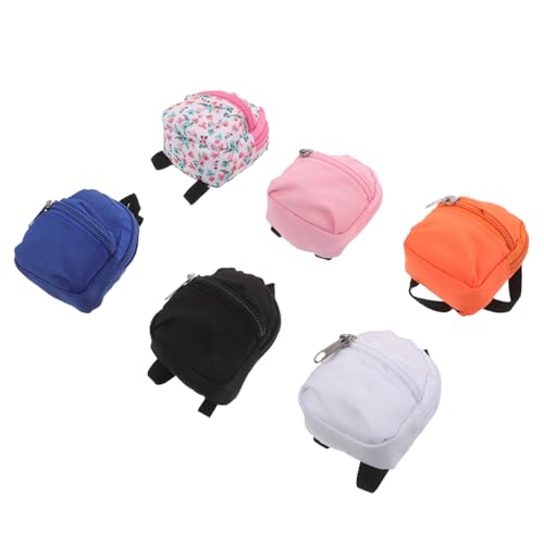 BESTonZON 6 Stück Teiliges Mini Puppen-Rucksack Robuste Stofftaschen mit Reißverschluss Leichter Tragbarer Schulranzen für Puppen für Rollenspiele und Puppenhaus Zubehör BESTonZON 6 Stück Teiliges Mini Puppen-Rucksack Robuste Stofftaschen mit Reißverschluss Leichter Tragbarer Schulranzen für Puppen für Rollenspiele und Puppenhaus Zubehör von BESTonZON