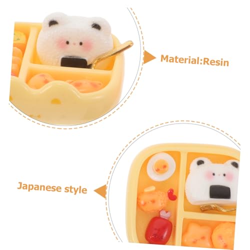 BESTonZON 6 Stück Teiliges Miniatur Bento aus Resin Japanische Miniatur Essensmodelle Niedliche Puppenhaus Lunchbox Dekorationen für Micro Szenen und DIY Projekte Farbenfrohe Mini von BESTonZON