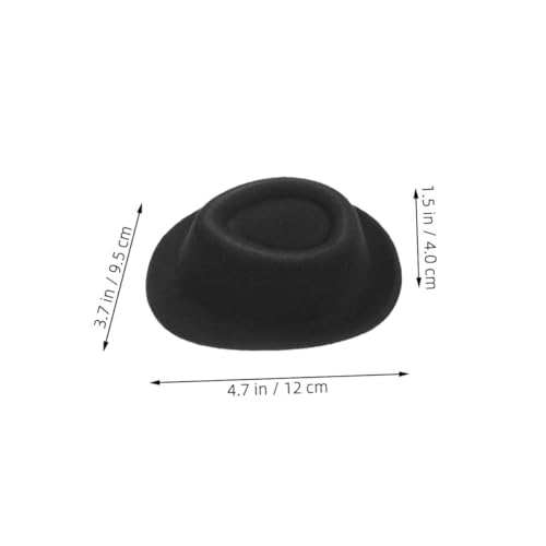 BESTonZON 6 Stück Teiliges Miniatur Jazz Hüte Schwarz Leichte Bruchfeste Kleine Filzhüte für DIY Puppenhüte Cake Puppenzubehör und Kreative Bastelprojekte von BESTonZON