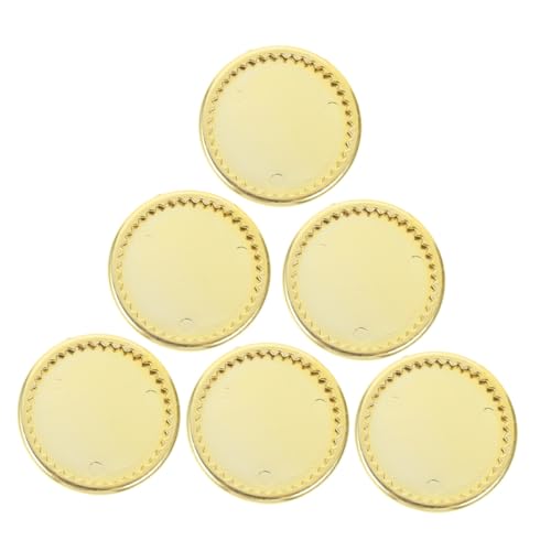 BESTonZON 6 Stück Teiliges Miniatur Puppengeschirr Goldfarbene Mini Teller und Tabletts Detailgetreu für Puppenhaus Dekoration und Basteln Geeignet von BESTonZON