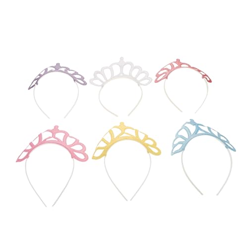 BESTonZON 6 Stück Teiliges Prinzessin Stirnband für Mädchen Glitzernde Geburtstagskrone aus Leichtes Vielseitiges Haarschmuck Accessoire für Party Feiertage und Tägliches Tragen von BESTonZON