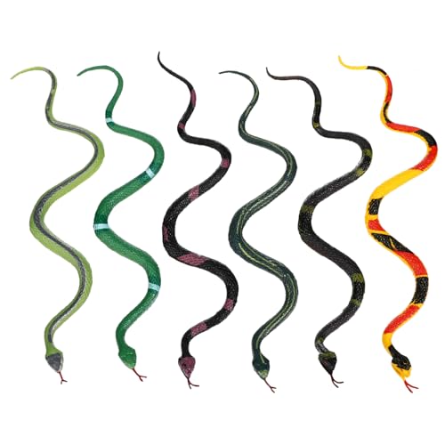 BESTonZON 6 Stück Teiliges Schlangen aus Flexiblem Kunststoff Realistische Schlangenfiguren mit Detailgetreuer Schuppenoptik Vielseitige Halloween Deko und Streichspielzeug für Gruselige BESTonZON 6 Stück Teiliges Schlangen aus Flexiblem Kunststoff Realistische Schlangenfiguren mit Detailgetreuer Schuppenoptik Vielseitige Halloween Deko und Streichspielzeug für Gruselige von BESTonZON