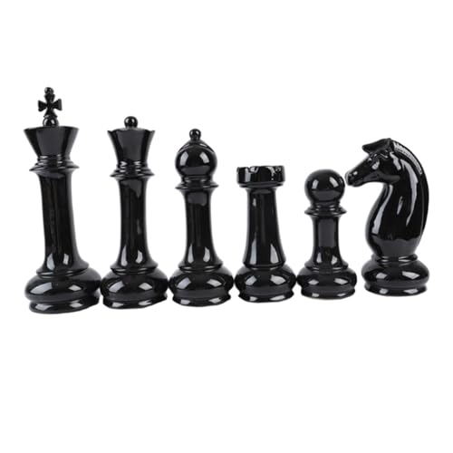 BESTonZON 6 Stück Teiliges Schwarzes Keramisches Schachornament Stilvolle Dekoration für Wohnzimmer und Büro Hochwertiges Schachfigur für Schachliebhaber und Freunde BESTonZON 6 Stück Teiliges Schwarzes Keramisches Schachornament Stilvolle Dekoration für Wohnzimmer und Büro Hochwertiges Schachfigur für Schachliebhaber und Freunde von BESTonZON