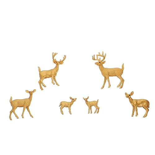 BESTonZON 6 Stück Teiliges Set Realistische Weihnachts Rentier Figuren aus Stabilem Material Kindgerechtes Desktop Deko und Lernspielzeug Kreative Wildtier Miniatur für Weihnachtsdekoration von BESTonZON