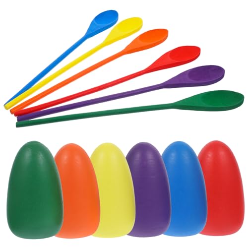 BESTonZON 6 Stück Teiliges Stick für Montessori Lernspiel Outdoor Relay Race Holz Eier und Löffel für Spiele im Freien für Geburtstagsfeiern und Familien BESTonZON 6 Stück Teiliges Stick für Montessori Lernspiel Outdoor Relay Race Holz Eier und Löffel für Spiele im Freien für Geburtstagsfeiern und Familien von BESTonZON