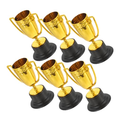 BESTonZON 6stücke Mini Trophäen Aus Kunststoff Gold Kleine Sportauszeichnungen Für Junge Mädchen Partygeschenke Und Schulbelohnungen Preise Für Wettbewerbe Und Veranstaltungen von BESTonZON