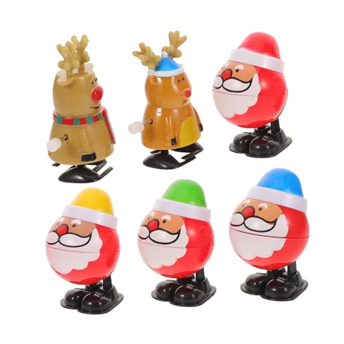 BESTonZON 6 Stück Weihnachtskette lustiges für Aufziehspielzeug aufziehen Tierspielzeug aufziehen - -Spielset Windup Rentier Kinderspielzeug Metall von BESTonZON