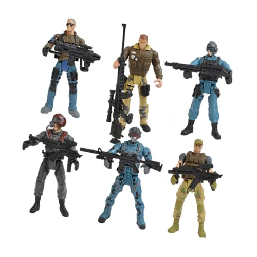 BESTonZON Figuren-spielzeugset 6-teilig Soldatenmodelle Aus Kunststoff Polizeispielzeug Interaktives Spielset Für Jungen Und Mädchen von BESTonZON