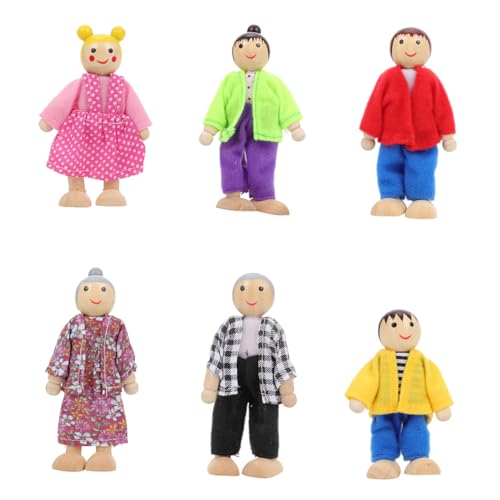 BESTonZON 6 Teiliges Holzfiguren Familienmodell Set Natürliche Puppenstuben Dekoration Für Miniatur Häuser DIY Familie Figurenspielzeug Aus Ideal Für Puppenhaus Zubehör BESTonZON 6 Teiliges Holzfiguren Familienmodell Set Natürliche Puppenstuben Dekoration Für Miniatur Häuser DIY Familie Figurenspielzeug Aus Ideal Für Puppenhaus Zubehör von BESTonZON