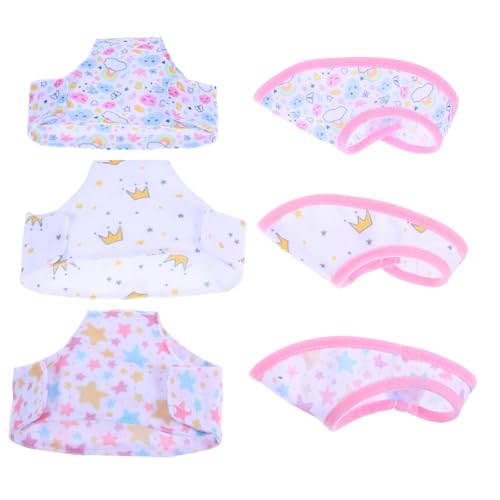 BESTonZON 6-teilige Puppenunterwäsche: Puppen-lätzchen-Set Für 43 cm Große Mädchenpuppen. Verstellbares Design. Niedliche Aufdrucke Für Rollenspiele Und Einfache Reinigung von BESTonZON