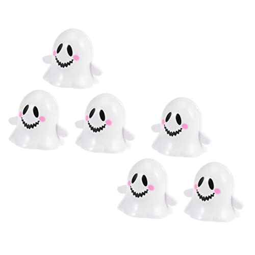BESTonZON 6-teiliges Set Frühlingskürbis Halloween-uhrwerk Geister PVC-Kunststoff Weiß von BESTonZON