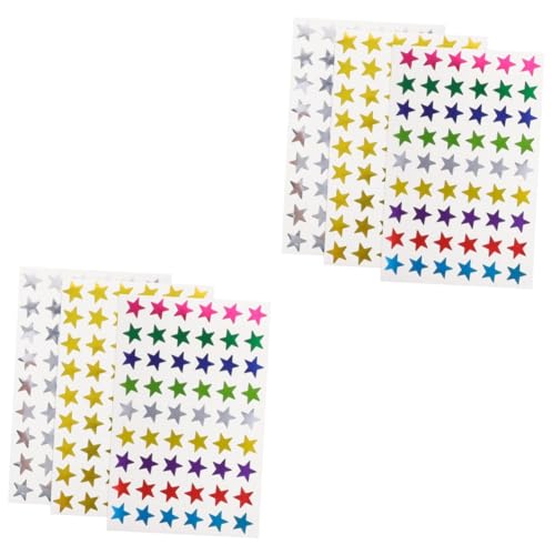 BESTonZON 60 Blatt Bunte Sternaufkleber Kinder Aufkleber Funkelnde Aufkleber Sterne-Aufkleber Dekorative Lehreraufkleber Kinder Dekor Auszeichnungsaufkleber Papier Belohnungsaufkleber Mini von BESTonZON