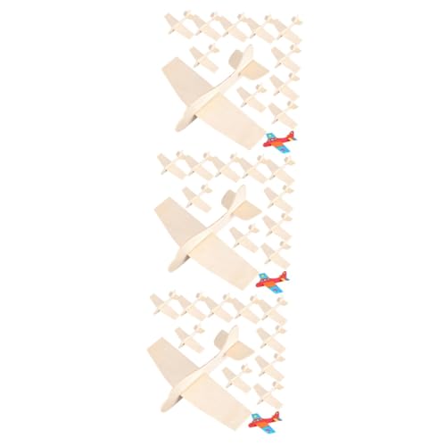 BESTonZON 60 STK Leere Holzflugzeuge unbehandeltes Holz Spielset für Kinder Kinderhandwerk Kinder bastelset Werkzeug Kinder rätsel Flugzeugspielzeug aus Holz Flugzeugmodell zusammenbauen 3D von BESTonZON