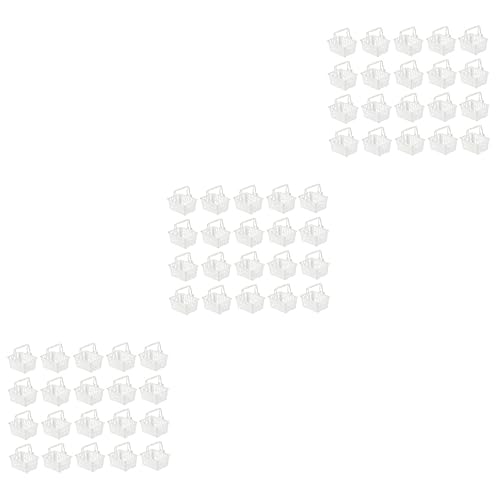 BESTonZON 60 STK Mini-einkaufswagen Körbe 1 12 Skala Mini-Puppen Gefälligkeiten ：Spielzeug Für Mädchen Im Alter Von 4 Bis 5 Jahren Picknickkorb Mikro Essenskorb Falten Kleinkind Weiß Plastik von BESTonZON