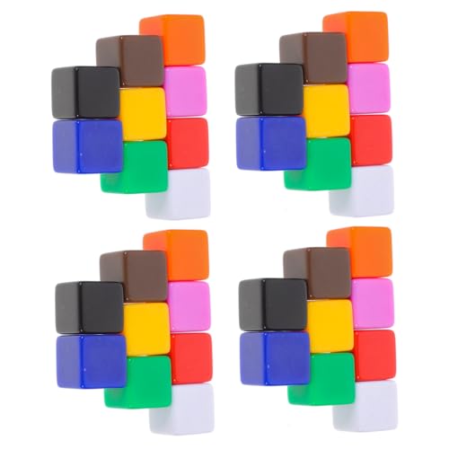 BESTonZON 60 Stück Acrylwürfel Blanko Würfel mit Glatter Oberfläche und Abgerundeten Ecken Sichere Kleine Würfel für DIY Brettspiele Partyspaß und Lernaktivitäten Vielseitige Beschriftung von BESTonZON