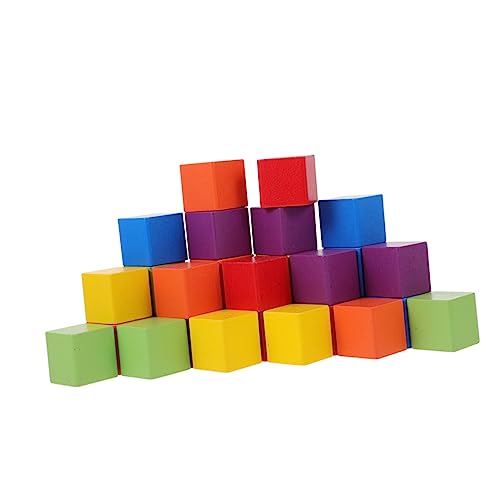 BESTonZON 60 Stück Farbige Bausteine ​​Quadrate Modul Schüler Holz von BESTonZON