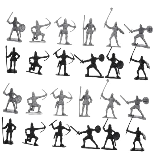 BESTonZON 60 Stück Militärisches Modell Armeemänner-spielset Kleine Soldatenmodelle Mittelalterlicher Spielzeugsoldat Für Armeemänner Actionfiguren Der Armee Ritterminiatur Plastik von BESTonZON