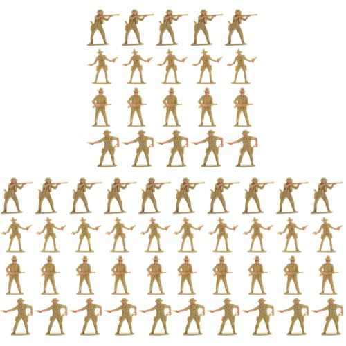 BESTonZON 60 Stück Kunststoff Cowboys Figuren Spielset Wild West Cowboys Und Heimat- Figuren Action- Figuren, Miniatur Charakter Spielzeug Cowboy Figurenmodell von BESTonZON