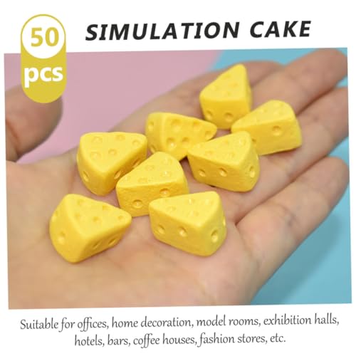 BESTonZON 60 Stück Miniatur Käsekuchen Figuren aus Robustem Realistische Künstliche Lebensmittelmodelle für Puppenhaus Dekoration DIY Bastelprojekte und Sammler für Miniaturküchen und von BESTonZON