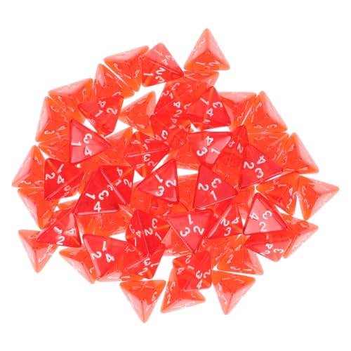 BESTonZON 60 Stücke Vierseitige Würfel Polyhedral Würfel D4 Brettspiel Würfel Würfel Würfel Rot Acryl von BESTonZON