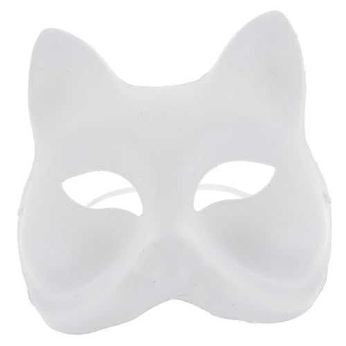 BESTonZON 6St DIY -Gesichtsmaske Fuchs Schlafmaske Taube Kostüm Hundemaske halloween masken halloweenmaske Halloween-Maske leere Tiermaske leere masken selber machen Zellstoff Weiß von BESTonZON