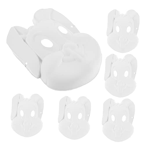 BESTonZON 6stücke Blank Masken Für Erwachsene Unbemalte Pulp Hasenmasken Für Kostüme Bastelarbeiten Und Halloween-feste von BESTonZON