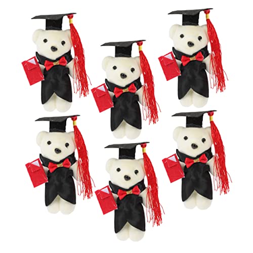 BESTonZON 6St Dr. Bär Puppenstrauß Plüsch Schlüsselanhänger Mini-Puppen Puppenmöbel Dekoration kinderzimmer puppenspielzeug Abschluss Bär Dekore Dekorationen für Blumenstrauß Schaum Black von BESTonZON