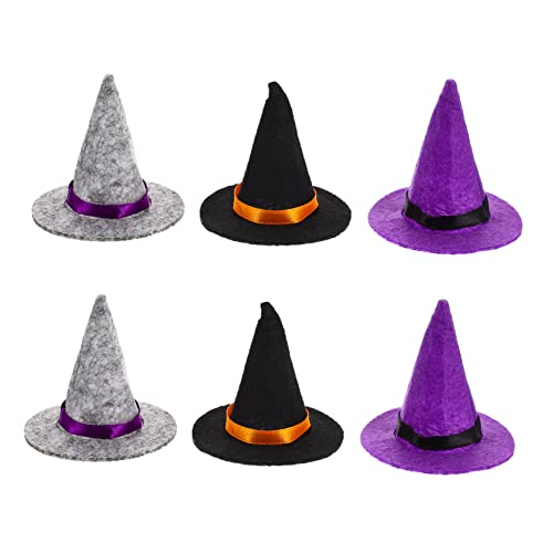 BESTonZON 6St Halloween Weinflaschen set Halloween-Mini-Hut Hexenhut Mini Flaschenverschluss Kappe halloween kleidung halloween costumes Hexenhüte Flaschendeckel Hexenhüte bedeckt Filzstoff von BESTonZON