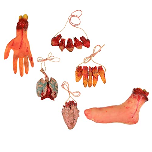 BESTonZON 6St Kniffliges Halloween-Kettensäge Hundeskelett Halloween-Dekorationen Halloween Kleidung Halloween Klamotten Horror Story Spukhaus Anhänger gefälschte Körperteile Vinyl BESTonZON 6St Kniffliges Halloween-Kettensäge Hundeskelett Halloween-Dekorationen Halloween Kleidung Halloween Klamotten Horror Story Spukhaus Anhänger gefälschte Körperteile Vinyl von BESTonZON