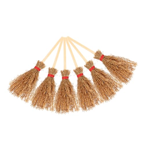 BESTonZON 6St Mini-Besen Wasser Behälter Abzieher Luftentfeuchter Aufhänger würfelunterlage einhelll Spielzimmer Dekoration wohnzimmerdeko Mini-Hausdekor-Accessoires Mini-Hausbedarf Buche von BESTonZON