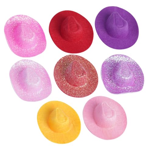 BESTonZON 6St Mini-Cowboyhut doll Accessories Mützen für Frauen Puppe Kappe Minihüte zum Basteln Hut Frauen kleine Hüte basteln Partydekorationen dekorative Hüte Kleiner Hut Stoff von BESTonZON