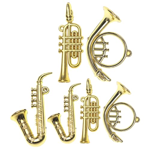 BESTonZON 6St Mini-Instrumente als Ornamente für kinderspielzeug kinderknallzeug bastelzeug drehorgel klapmesser Instrumente Mini-Musikinstrumente Plastik Golden von BESTonZON