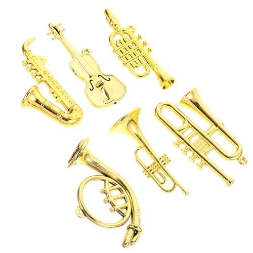 BESTonZON 6St Miniaturinstrumente für Baum Ornamente bastelmaterial für bastelsets für Mini-Instrumentenmodelle Mini-Instrumente für Party Plastik Golden von BESTonZON