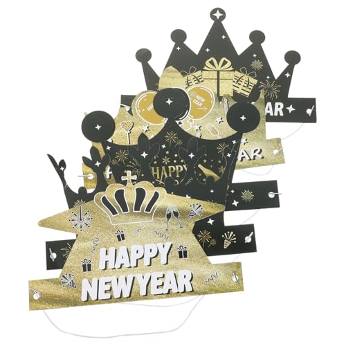 BESTonZON 6St Papierhut Frohes neues Jahr Hut Geburtstagsmützen Erwachsene Geburtstagsfeierzubehör für den Bau Neonhut Partyhut 2024 Partyhüte für Erwachsene Hut-Requisiten aus Fotopapier von BESTonZON