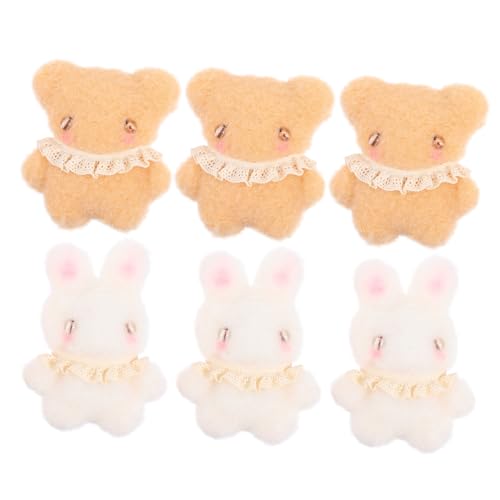 BESTonZON 6St Plüschhasenbär kuschelig le suppleant Kleidungsdekoration plüschbär Homemade Mini-Kuscheltiere Mini- Plüschkaninchenzubehör Mini-Zubehör DIY-Material DIY Bär schmücken von BESTonZON