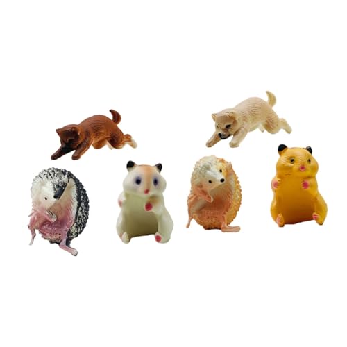 BESTonZON 6St Puppe mit Tiertassenrand kleine Tierverzierung einzigartiges Tassendekor Hamsterpuppe Becherrandmarker PVC von BESTonZON