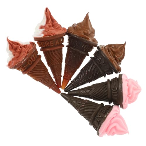 BESTonZON 6St Puppenhaus- Mini- Dekorationen für Eispartys Puppeneis Creme parfümfrei für kleines dekorative Mini-Hausdekoration Harz Coffee von BESTonZON