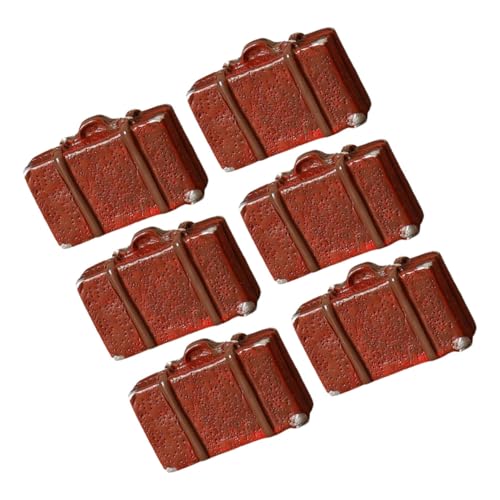 BESTonZON 6stücke Teiliges Set Vintage Puppenhaus Mini Koffer Aus Resin Retro Reisegepäck Für Puppen Kreative Requisiten Und Dekoration Für Spielzeug Und Fotografie von BESTonZON