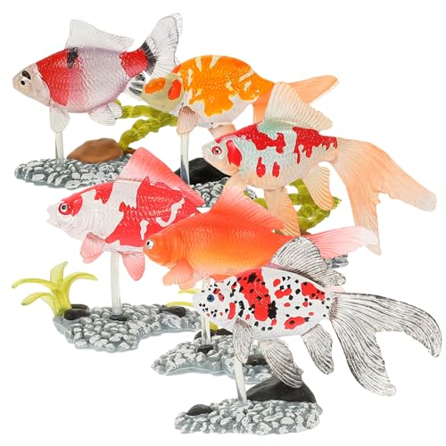 BESTonZON 6St Zierfischmodell Aquarium hühner Natürliche Goldfische kleines Goldfischdekor Kinderversorgung Fischverzierung Fischfigur Fischdekor für zu Hause PVC von BESTonZON