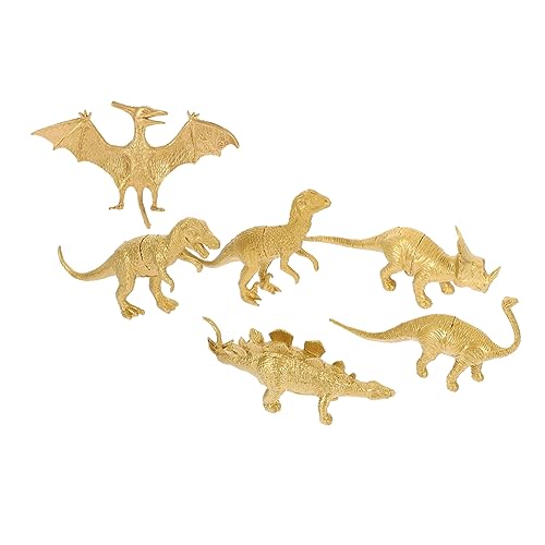 BESTonZON 6St goldenes Dinosauriermodell Figuren goldene Dinosaurier Simulationstiere für Fantasievolle Dekorationen für den Außenbereich Simulation Dinosaurier Plastik von BESTonZON