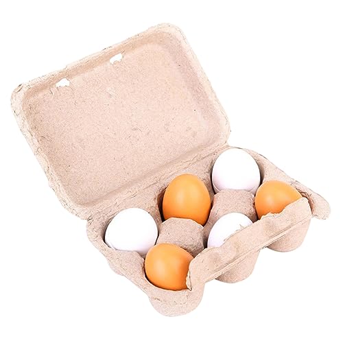 BESTonZON 6St simulierte Enteneier lebensechtes Eierspielzeug pädagogisches küchenspielzeug für Kitchen Toys for -Ei- Kinderspielzeug hölzern von BESTonZON